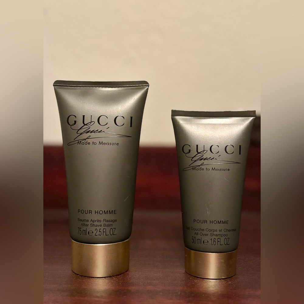 Gucci Made to Measure Pour Homme After Shave Balm/All Over Shampoo 2.5 & 1.6 ozs